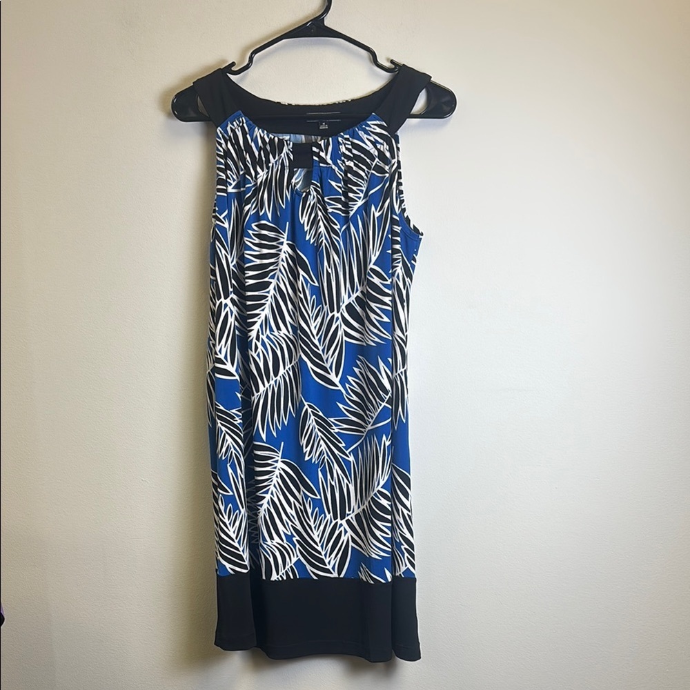 Elementz Blue and Black Patterned Dress
